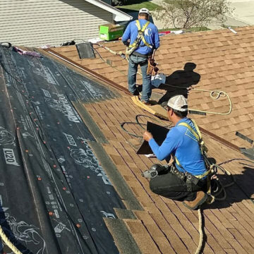 Crew working on roof