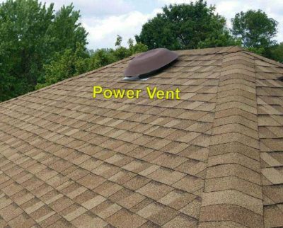 Power vent on roof