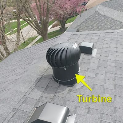 Turbine on roof